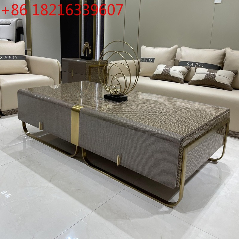 Coffee Tea Hong Kong - Table basse longue en bois massif