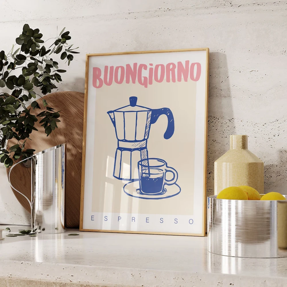 Coffee Tea Poster - Impressions d'art mural expresso café moderne,