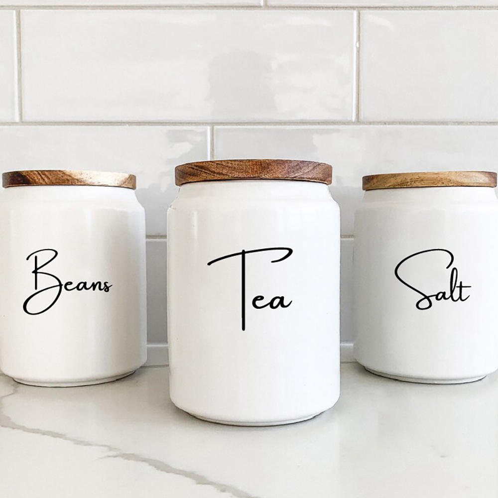 Coffee Tea Quotes - Étiquettes autocollantes imperméables pour bocaux d'organisation