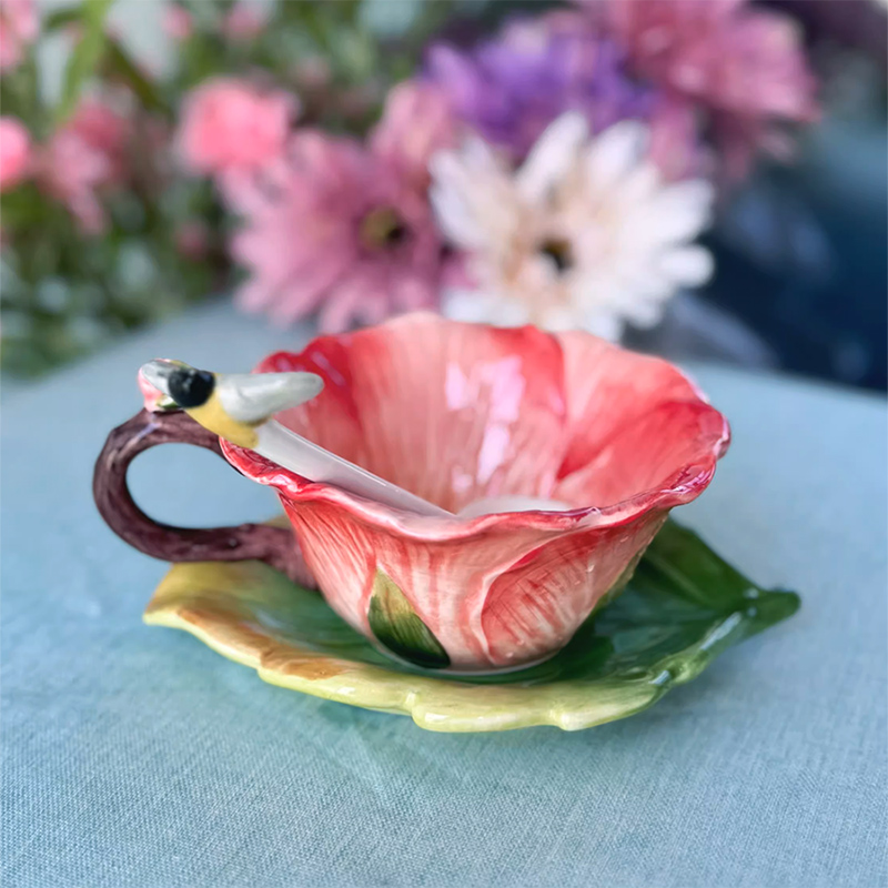Coffee Or Tea Please - Tasse à café à fleurs en