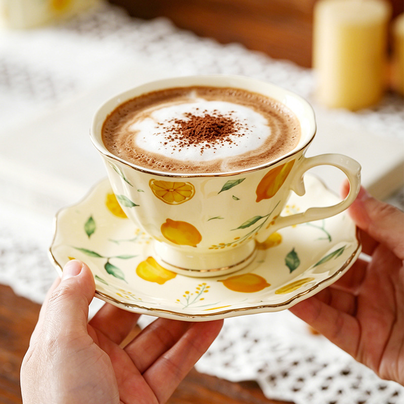 Tasse à café et soucoupe en cé - Lemon Tea Coffee avis et prix