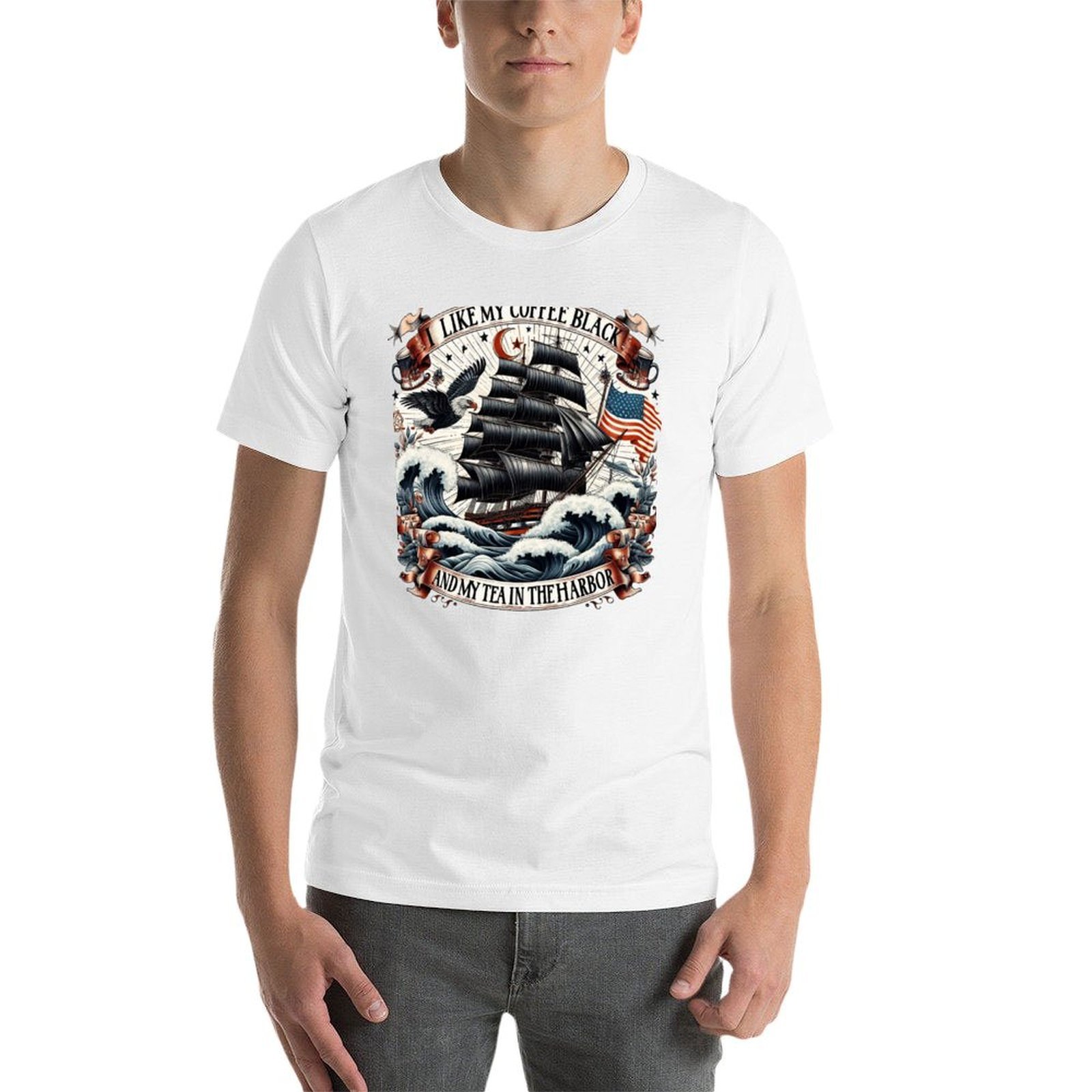T-shirt en coton à manches cou - Coffee Tea Like avis et prix