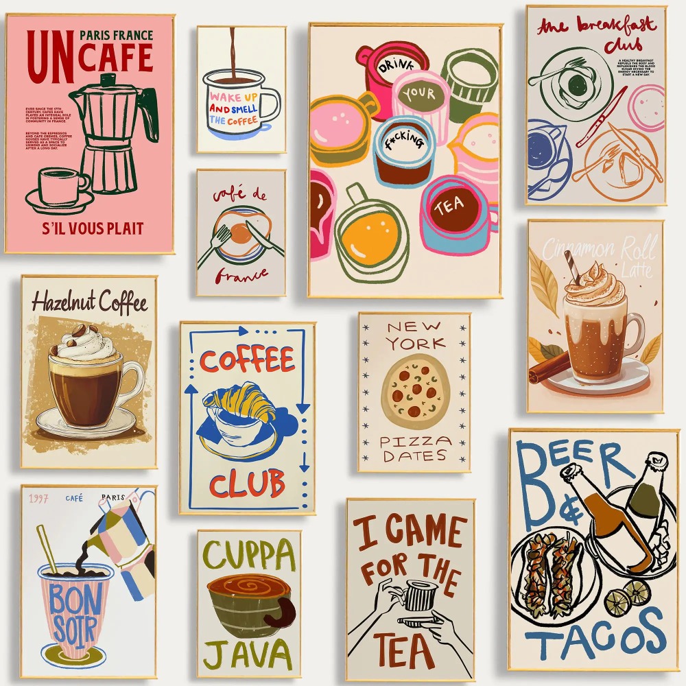 Café après-midi thé Croissant  - Coffee Tea Poster avis et prix