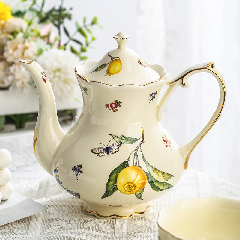 Théière au citron Vintage, ens - Espresso Cup Saucer avis et prix