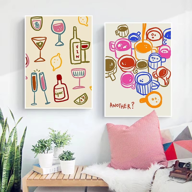 Café abstrait thé de l'après-m - Coffee Tea Poster avis et prix